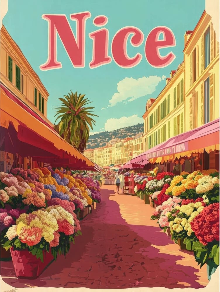 Aihrgdesign A Classic 1960s Travel Poster For Nice
