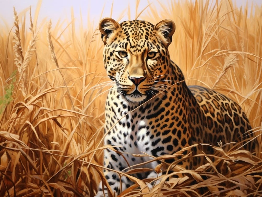 African Leopard Stealthily Stalking Prey Realism 4
