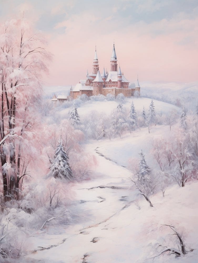 Dreamy Winter Painting Transylvania Romania