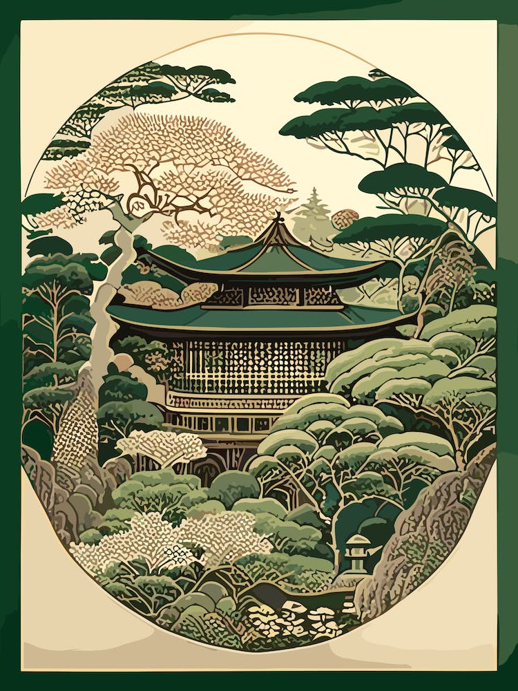 Ryoan Ji, 1, Japan Vintage Botanical