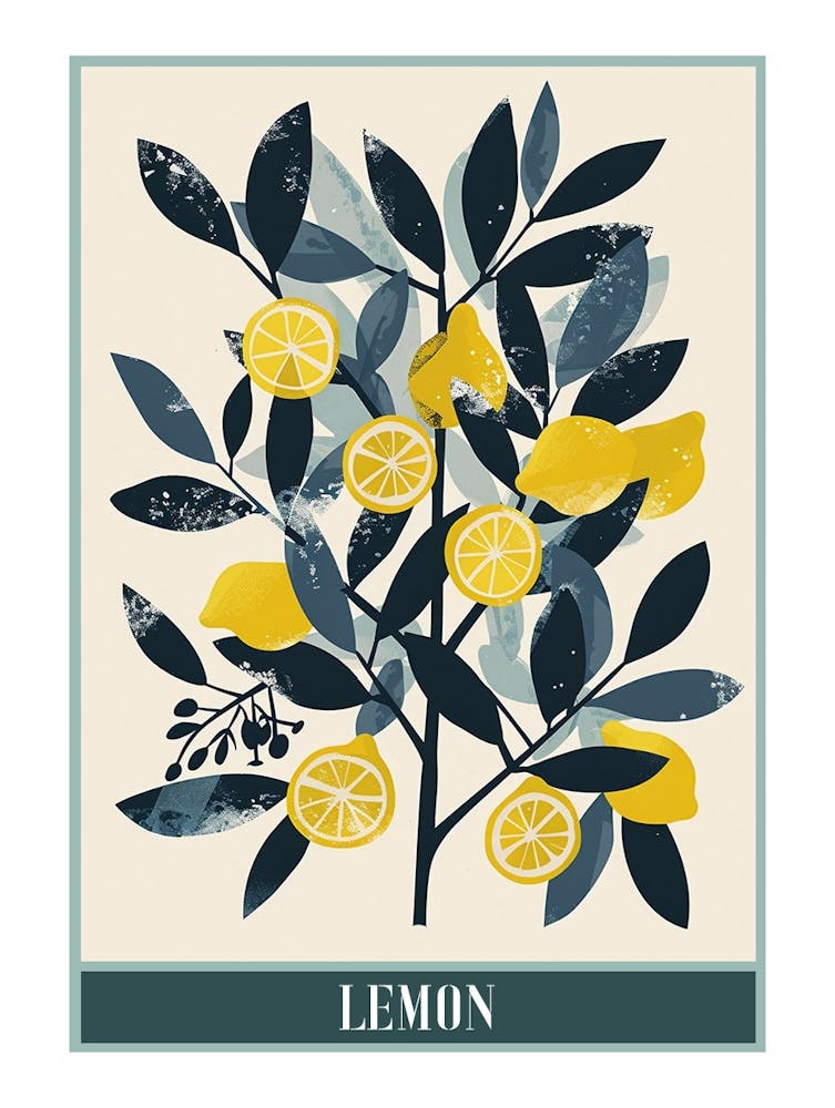 Lemon Tree Flat Illustration 3 Poster