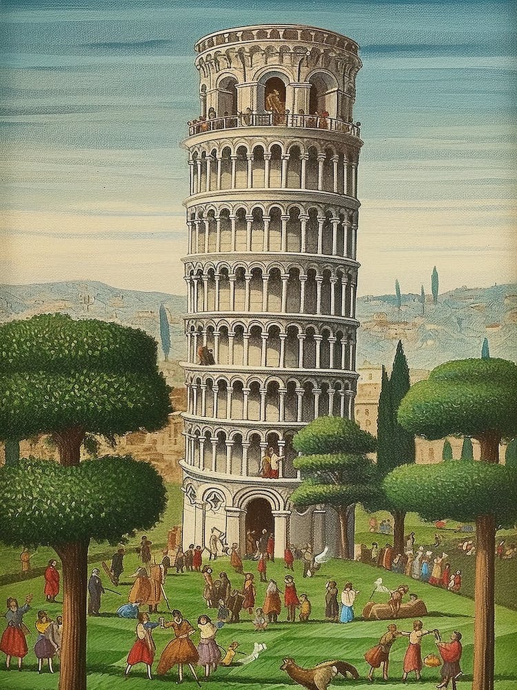 Tower Of Pisa Camille Pissarro Style 2