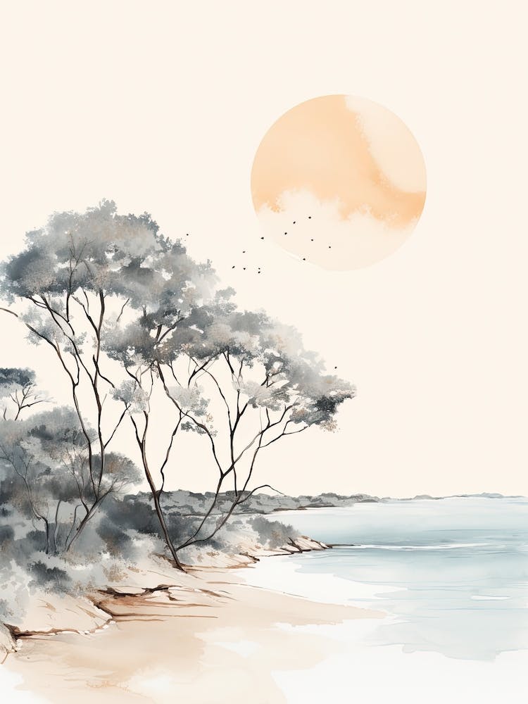 Watercolour Of Hyams Beach   New South Wales Australia 1