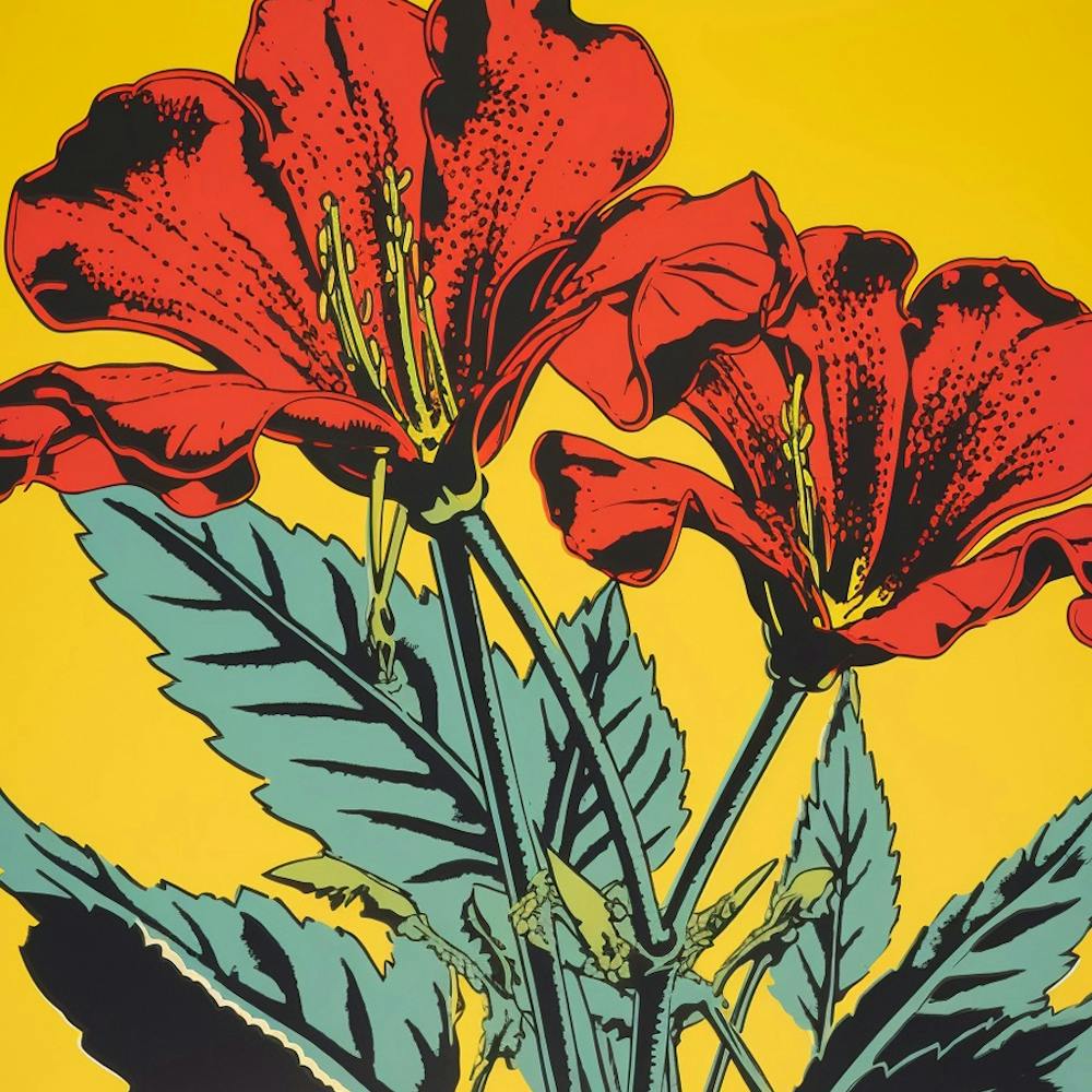 Lis Gloriosa 3 Illustration Pop Art Carrée