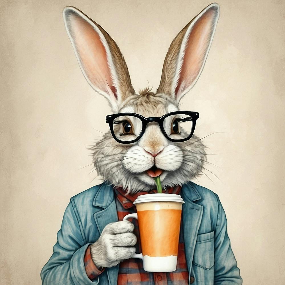 Rabbit With Coffee 2