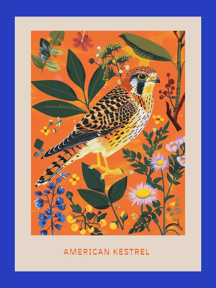 Spring Birds Poster American Kestrel 4