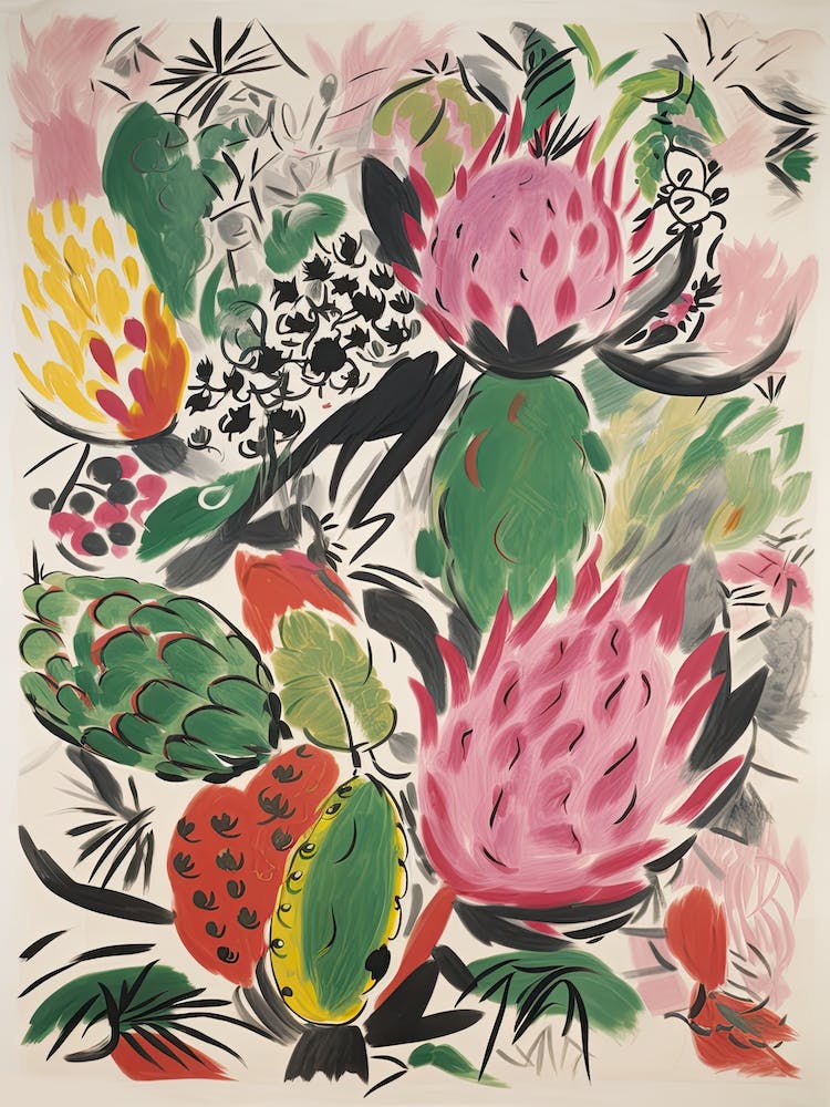 Dragonfruit Fruit Drawing 6