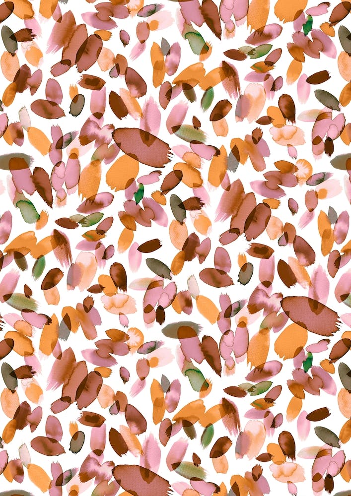 Watercolor Petal Stains Orange