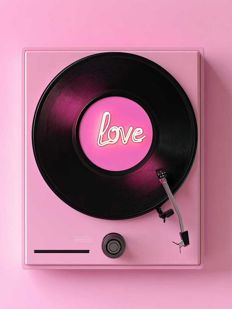 Retro Love Vibes Vinyl Poster