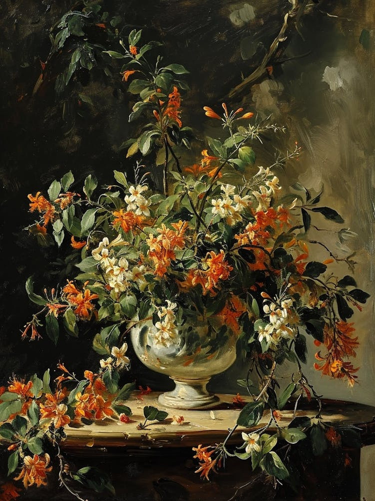 Baroque Floral Still Life Honeysuckle 1