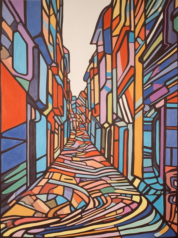 Painting Of Rome  In The Style Of Minimalism