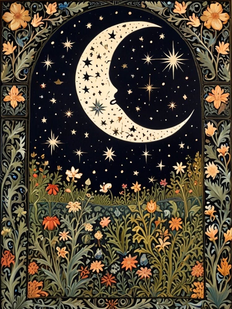 William Morris Moon And Flowers 24