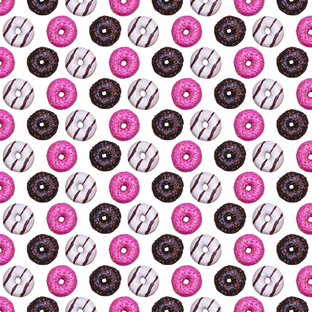 Donuts On Black Fabric 1