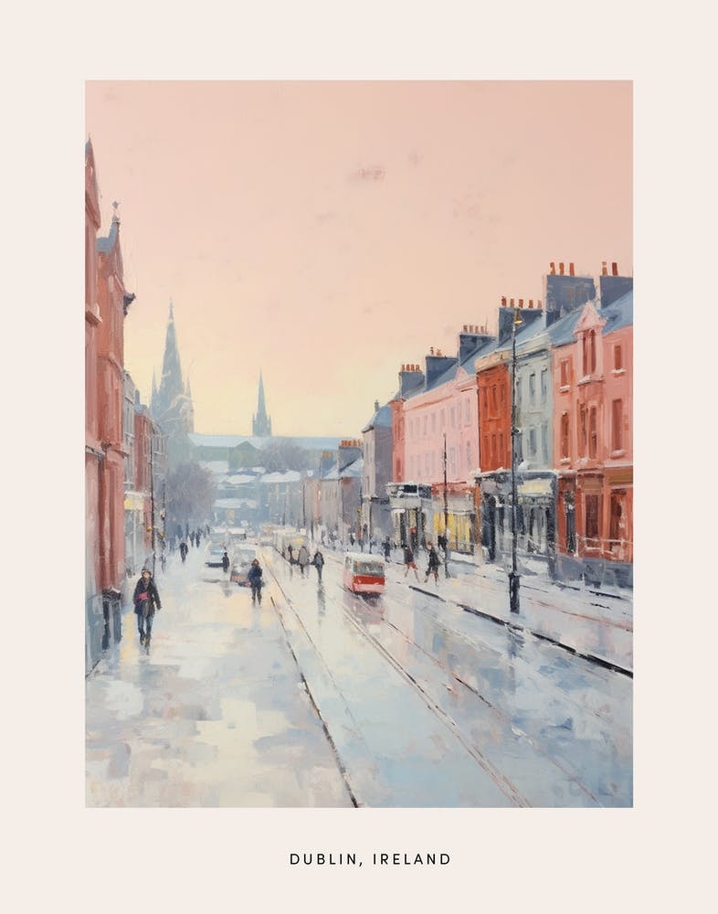 Dreamy Winter Painting Poster Dublin Ireland 2
