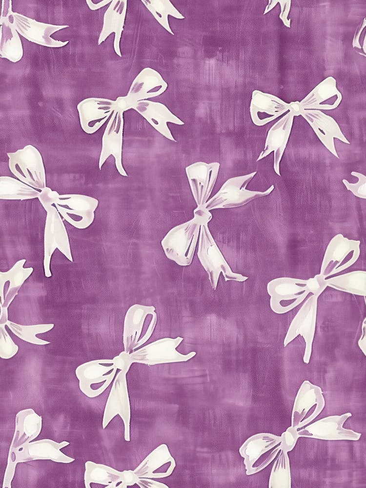 White And Purle Bows 3 Pattern