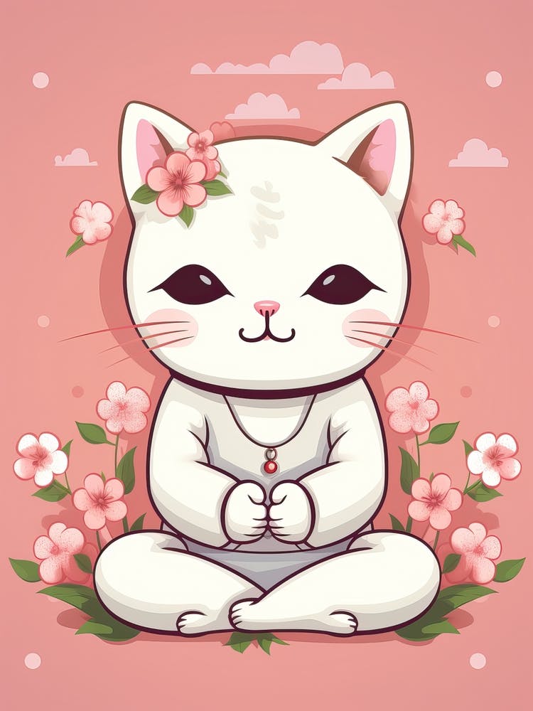 Kawaii Cat Drawings Yoga 1