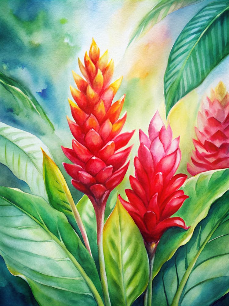 5 Bright Red Ginger Flowers In Tropical Gardens (1)