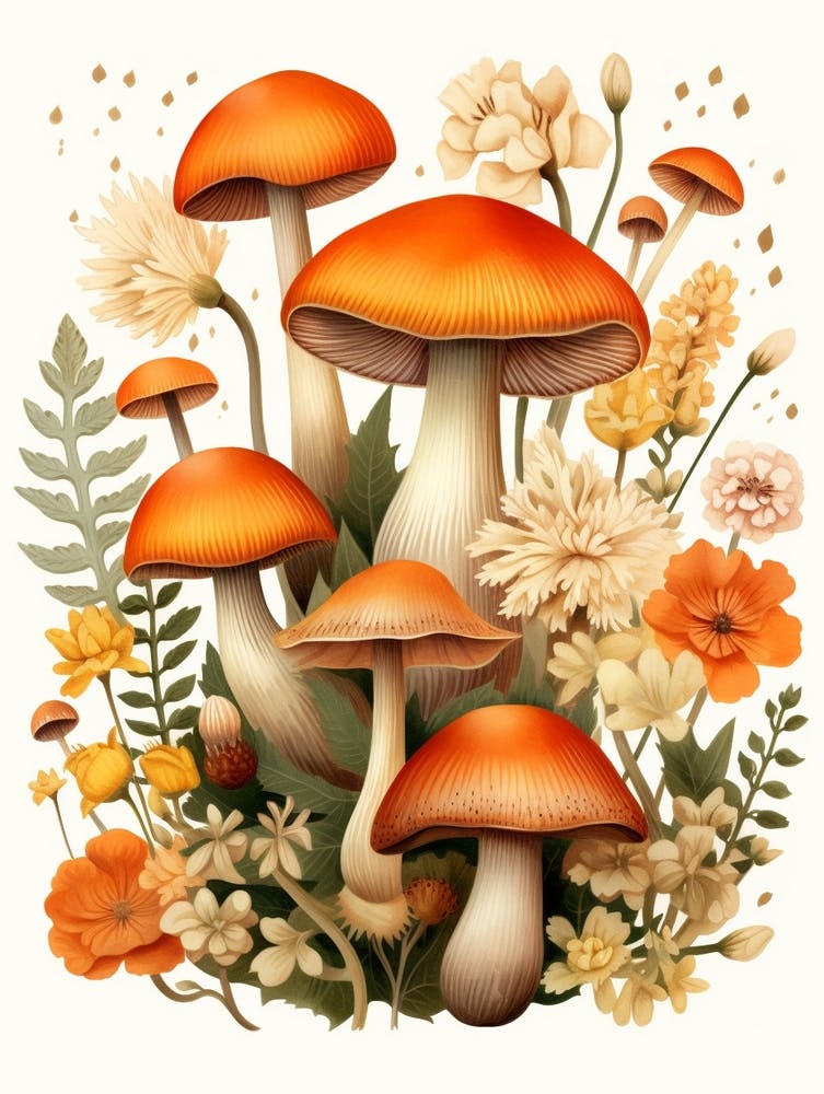 Fall Mushroom Illustration 2