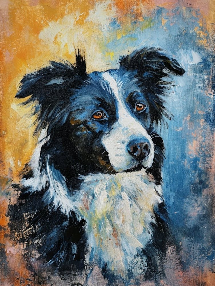 Border Collie Acrylic Painting 6