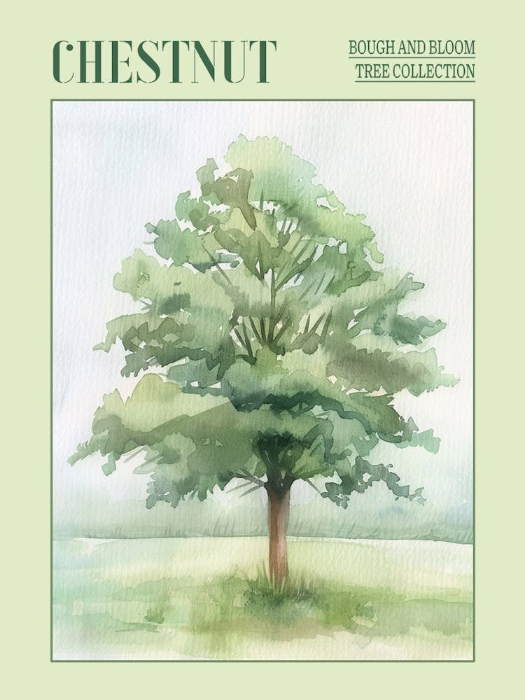 Chestnut Tree Atmospheric Watercolour Painting 8 Poster