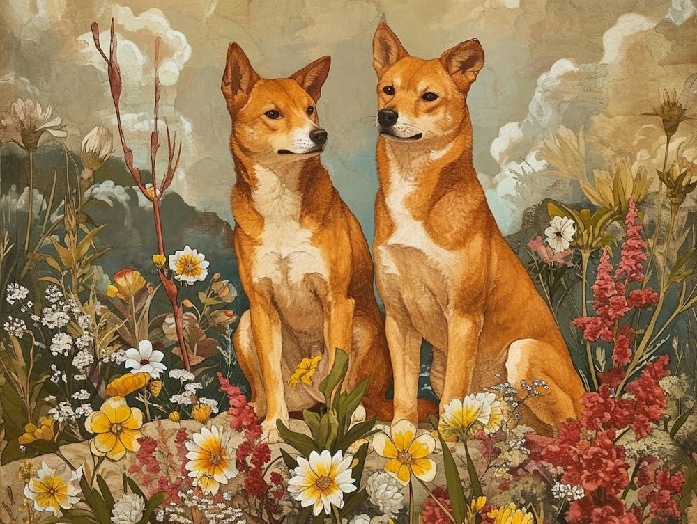 Florale Tierillustration Dingo 4