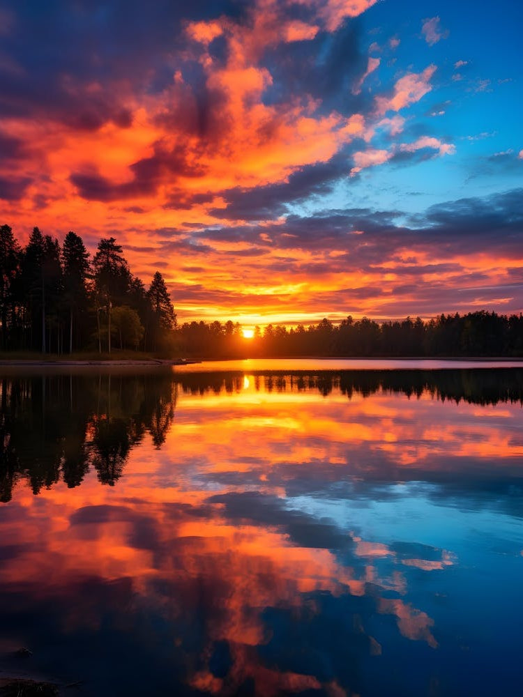 Lake Reflecting the Sunset