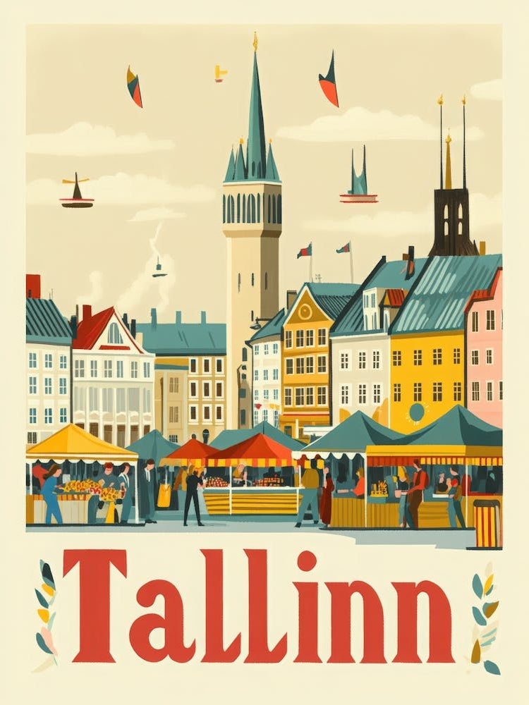Aihrgdesign A 1970s Inspired Travel Poster For Tallinn Depict E7c2e261 76a3 44ff 9d29 58de43624af7 2