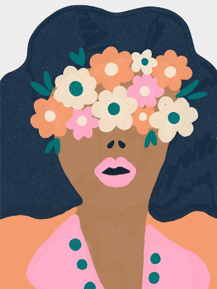 Girl in mask of flowers