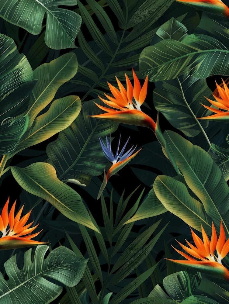 Bird Of Paradise Seamless Pattern 13