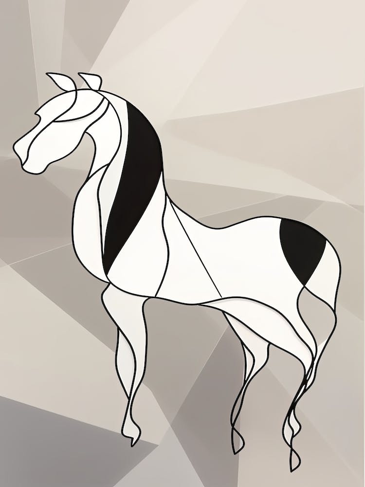Horse Line Art Abstract 2