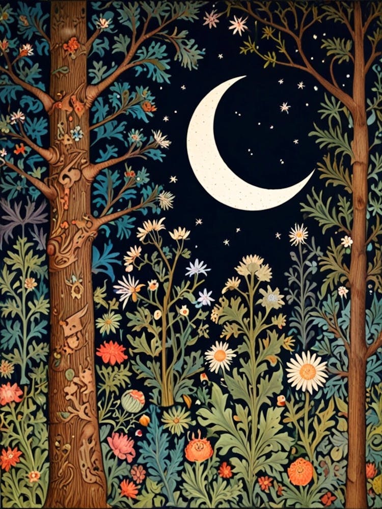 william morris Moon In The Forest 2