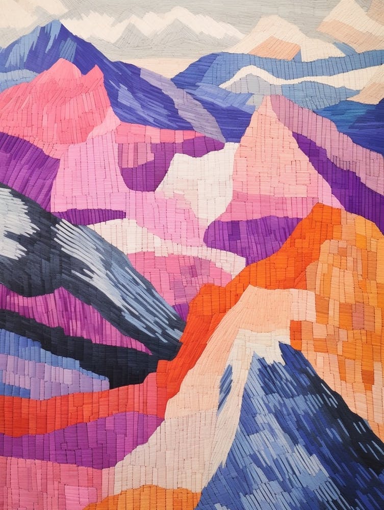 Helvellyn England 2 Colourful Mountain Illustration