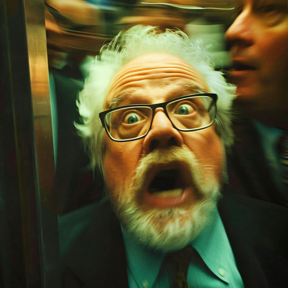 Old Man In Elevator
