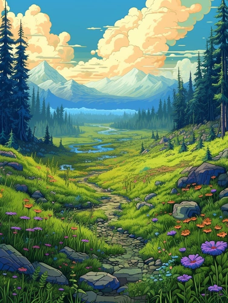 Wiesenlandschaft Pixel-Art 1