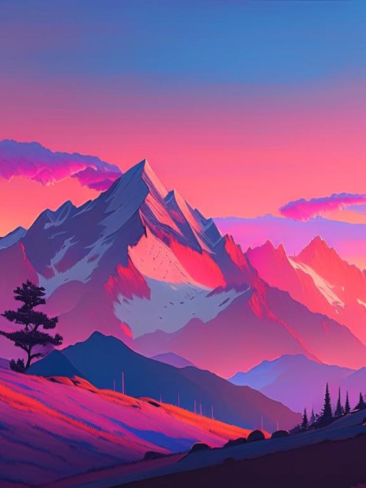 The Rocky Mountains Dreamy Sunset