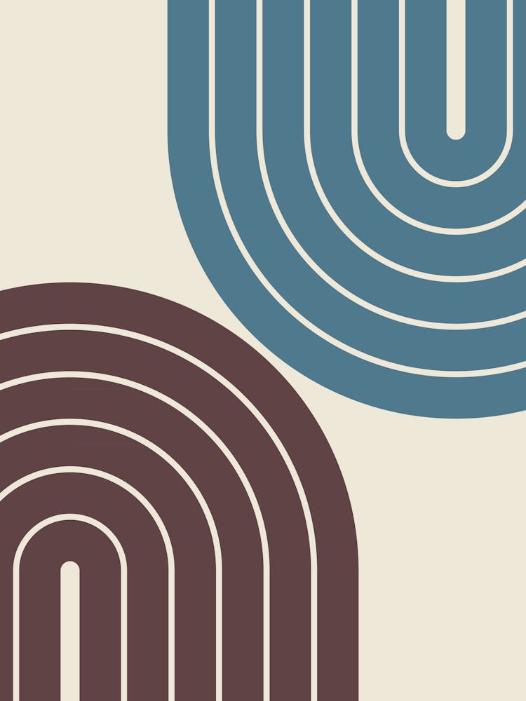 Midcentury Modern Geometric Rainbow Ivxi In Dusty Blue Brown 01