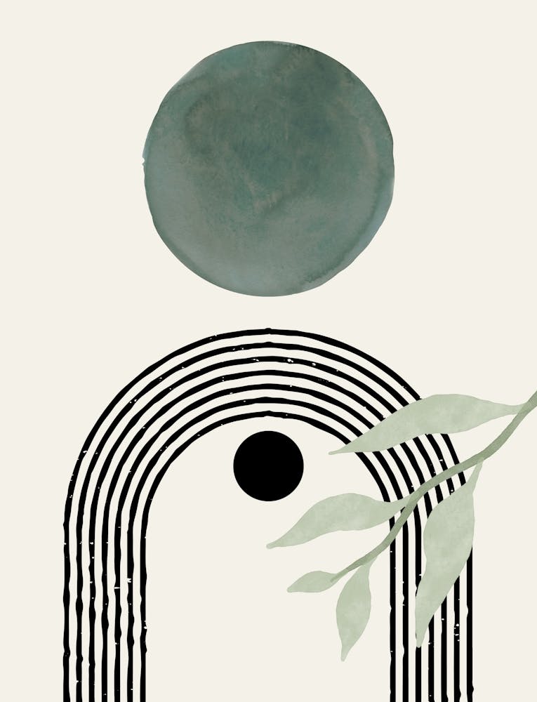 Green Mid Century Print 1