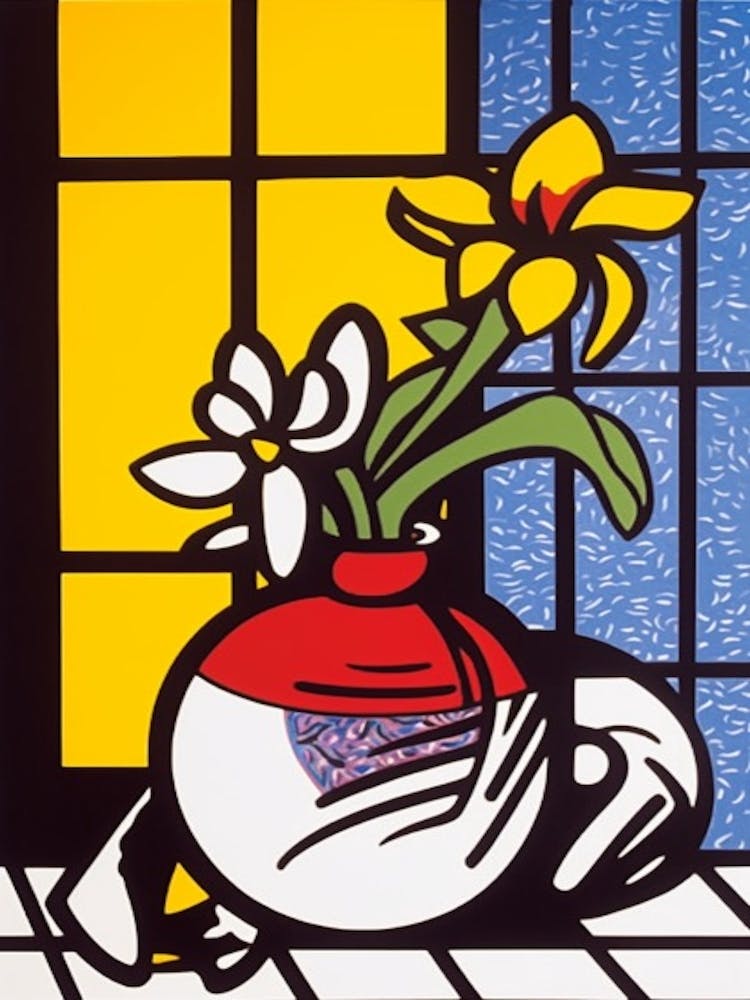 Heather Flower Still Life  4 Pop Art Style