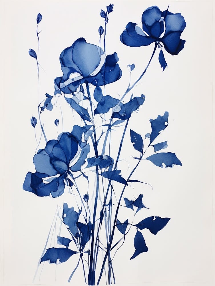 Blue Botanical Sweet Pea 1