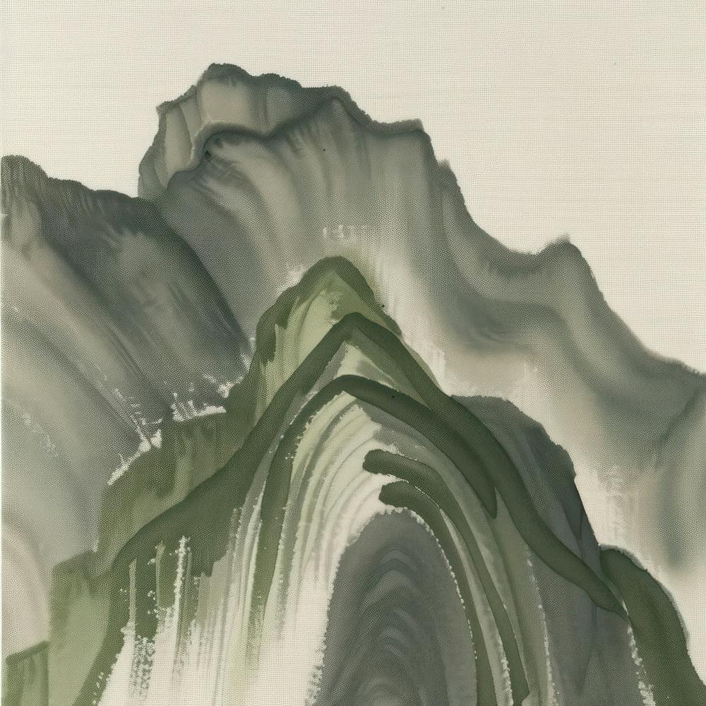 Japanese Watercolour Of Mount Ontake 2