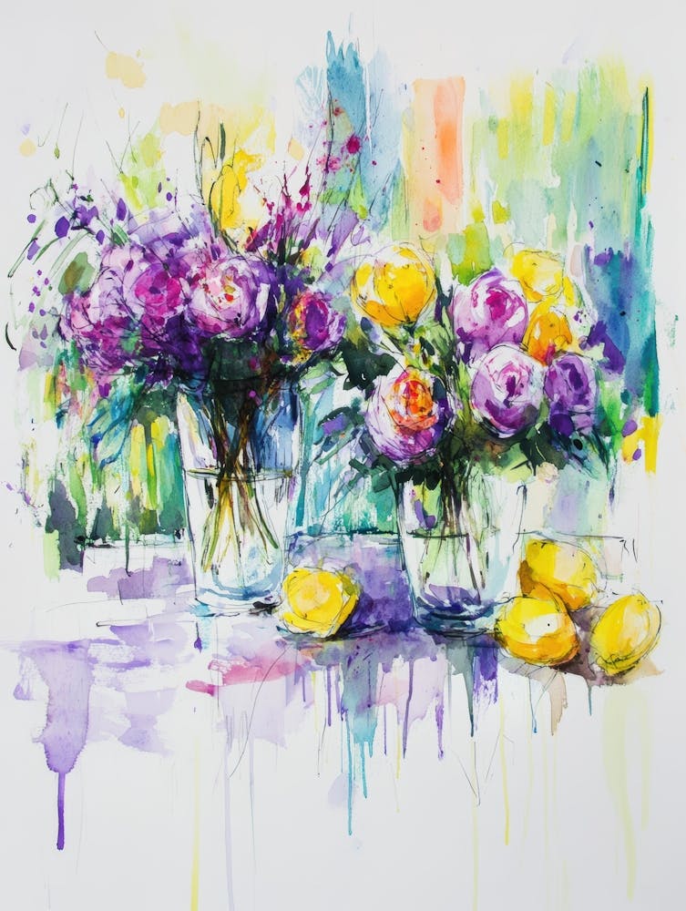 Watercolour Of Flowers 1
