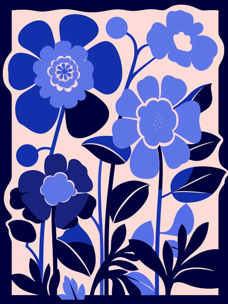 Blue Flower Illustration Cineraria 2