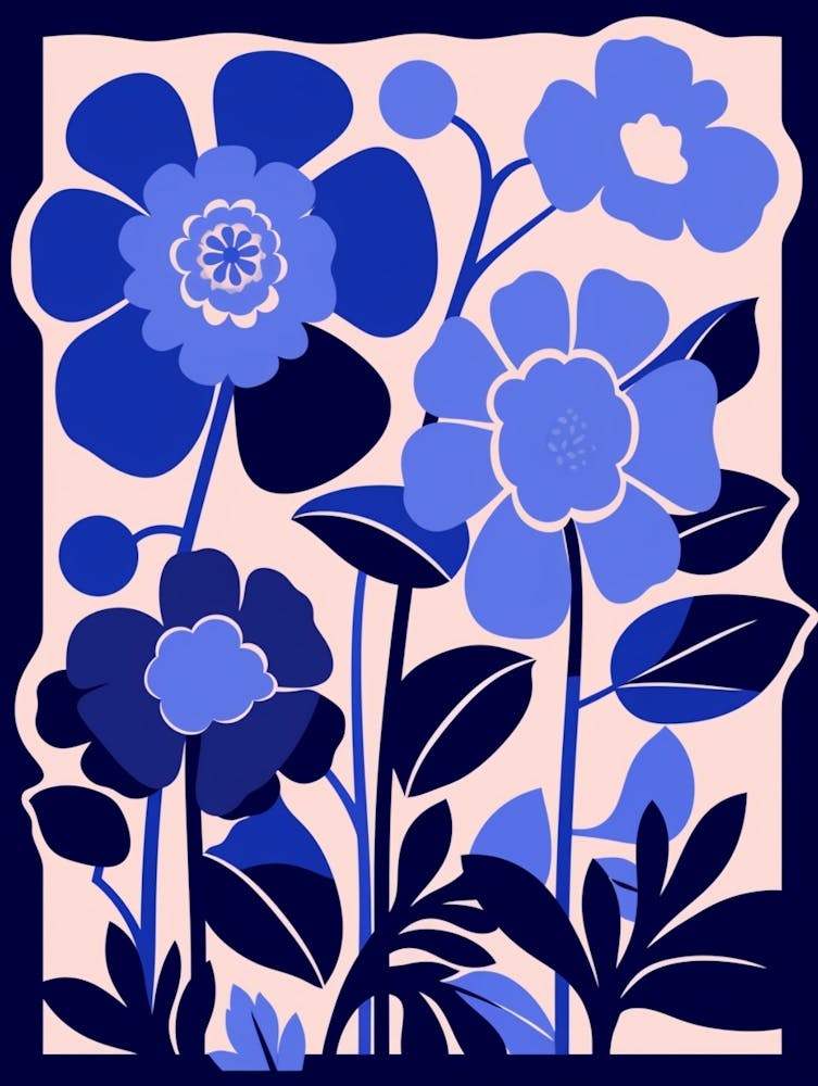 Blue Flower Illustration Cineraria 2
