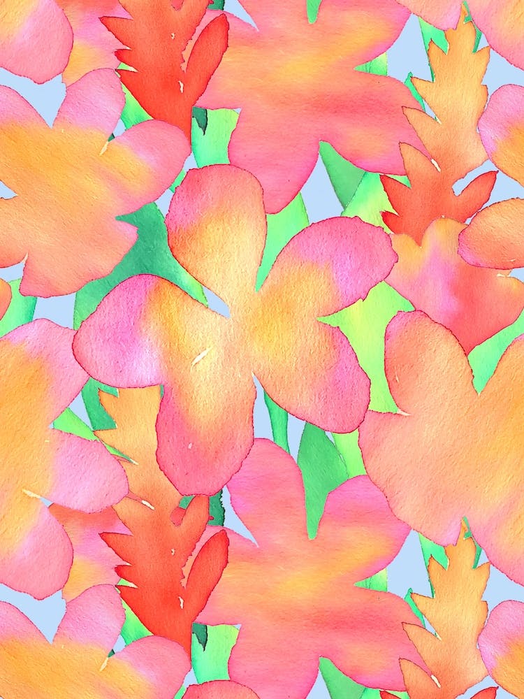 Watercolour Frangipani Pink