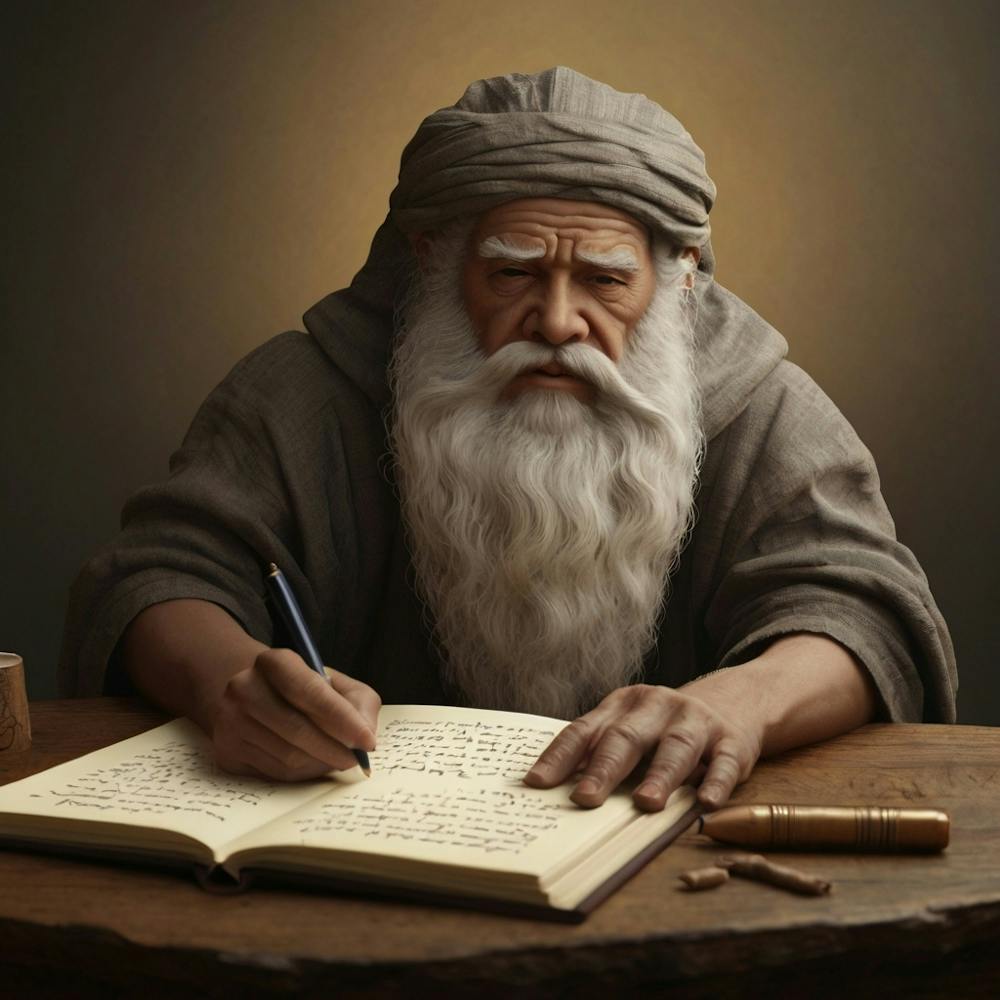 Old Man Writing
