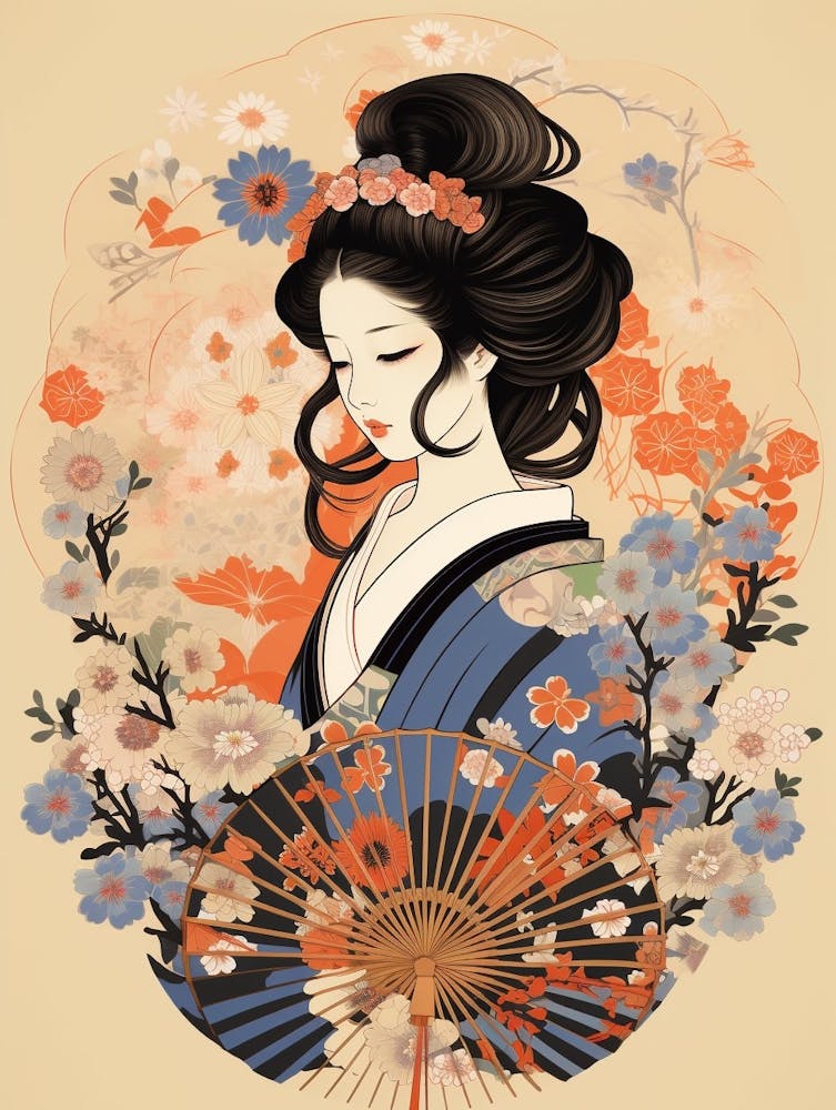 Japanische Fächer Sensu Illustration 6