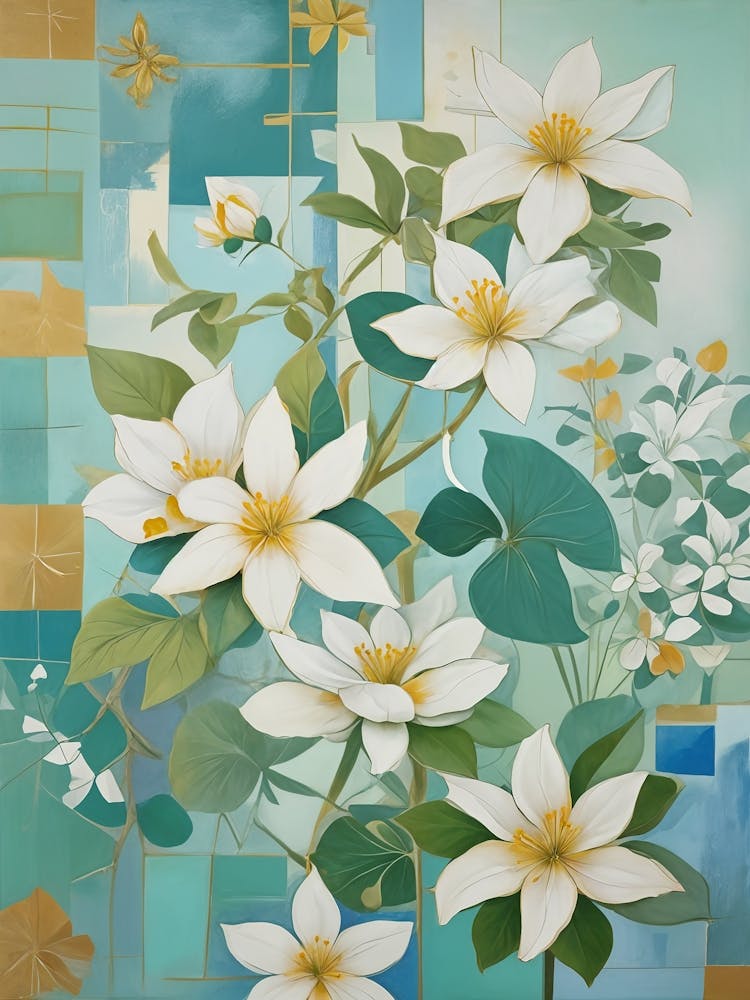 Abstract White Flowers no5