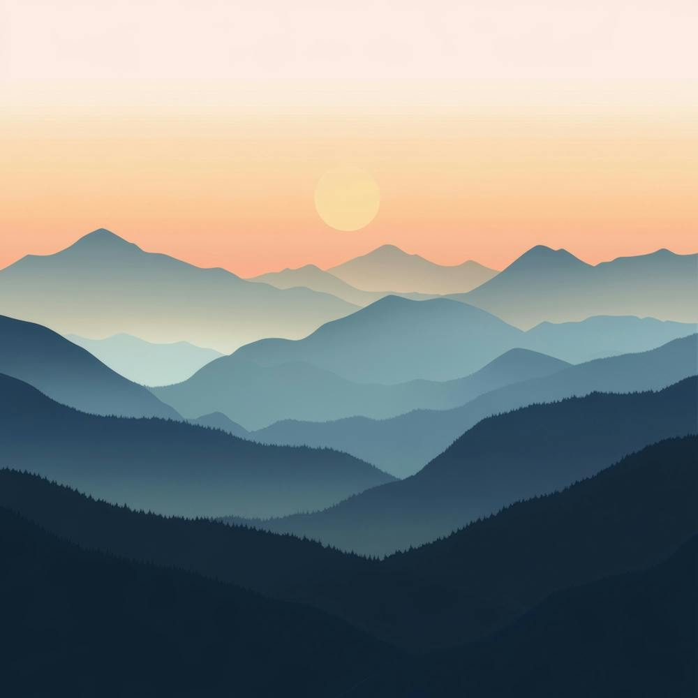 Sunset Over Mountains