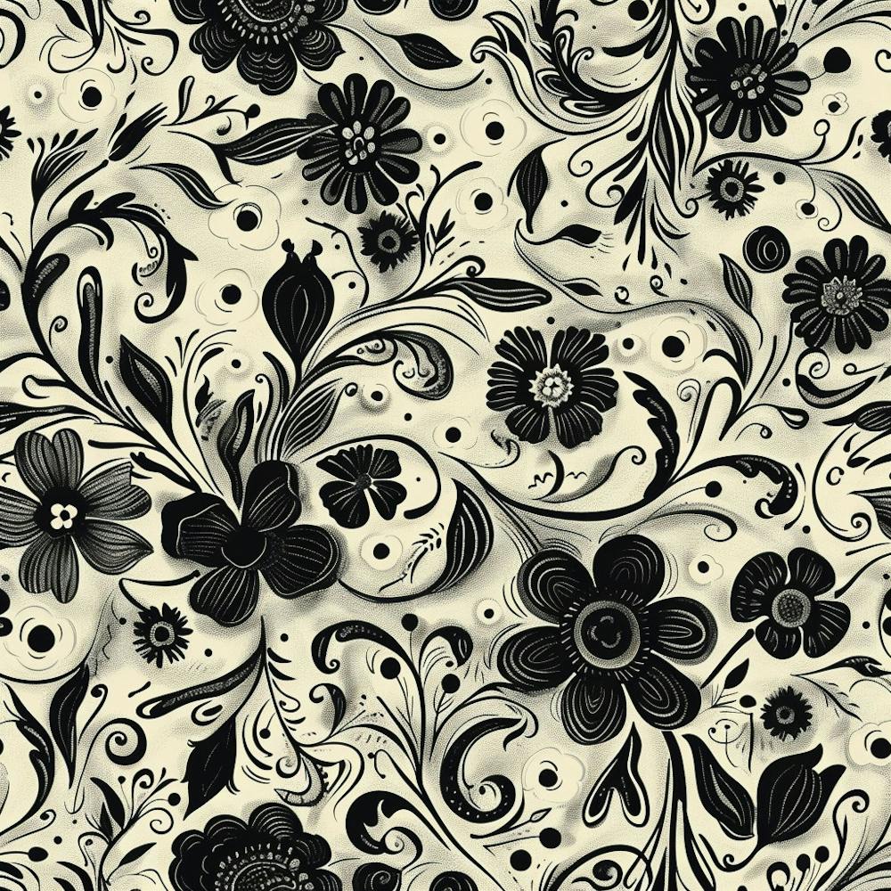 Black And White Floral Pattern 1