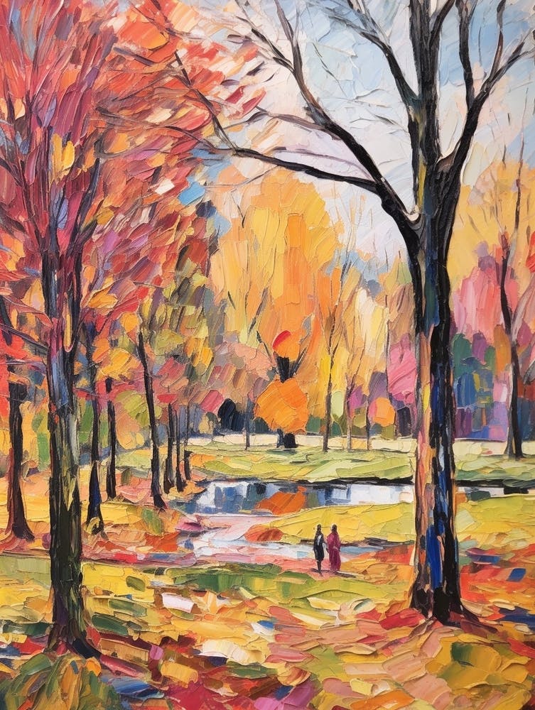 Autumn City Park Painting Karlsaue Park Kassel 1